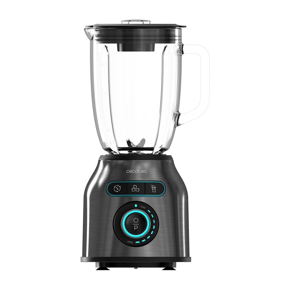 Cecotec Liquidificadora Power Black Titanium 1300 Max B. 1300 W, 2 velocidades, lâmina de 4 folhas de titânio preto e jarro de 1,5 l de capacidade, função de pulso tritura e pulverização, picador de