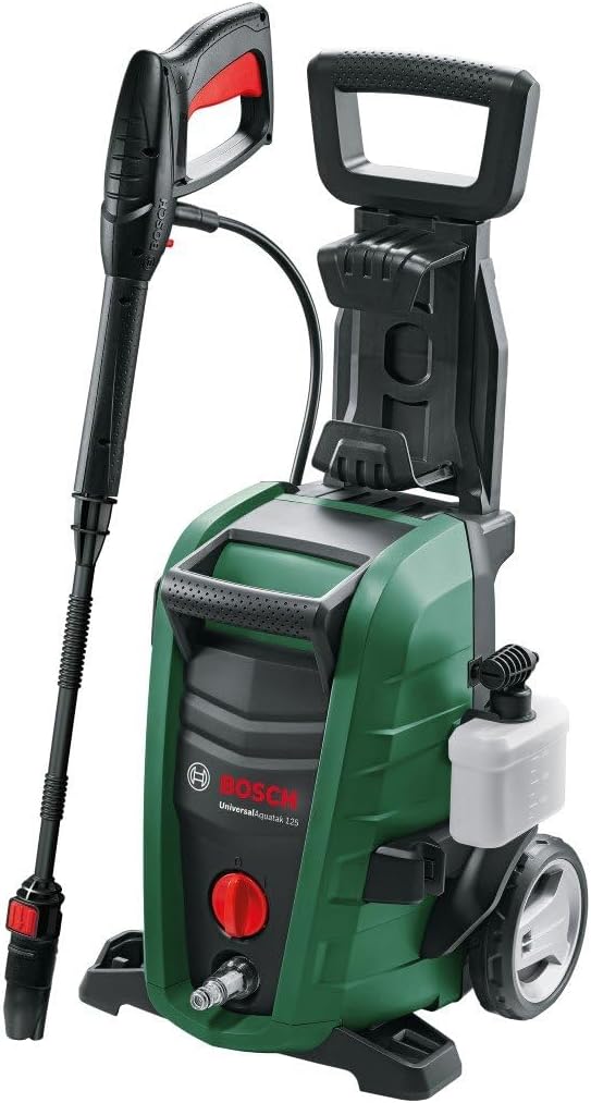 Bosch Hidrolavadora de alta pressão, com 2 bocais, filtro de água, pistola de alta pressão, mangueira, cabo de 5 m