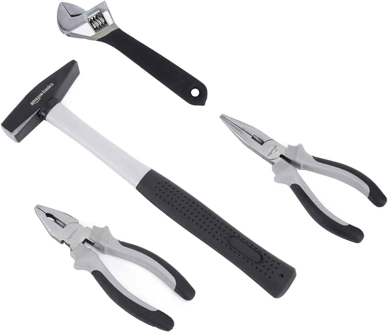 Amazon Basics Conjunto de ferramentas para casa, plástico, preto/cinzento, 32 unidades