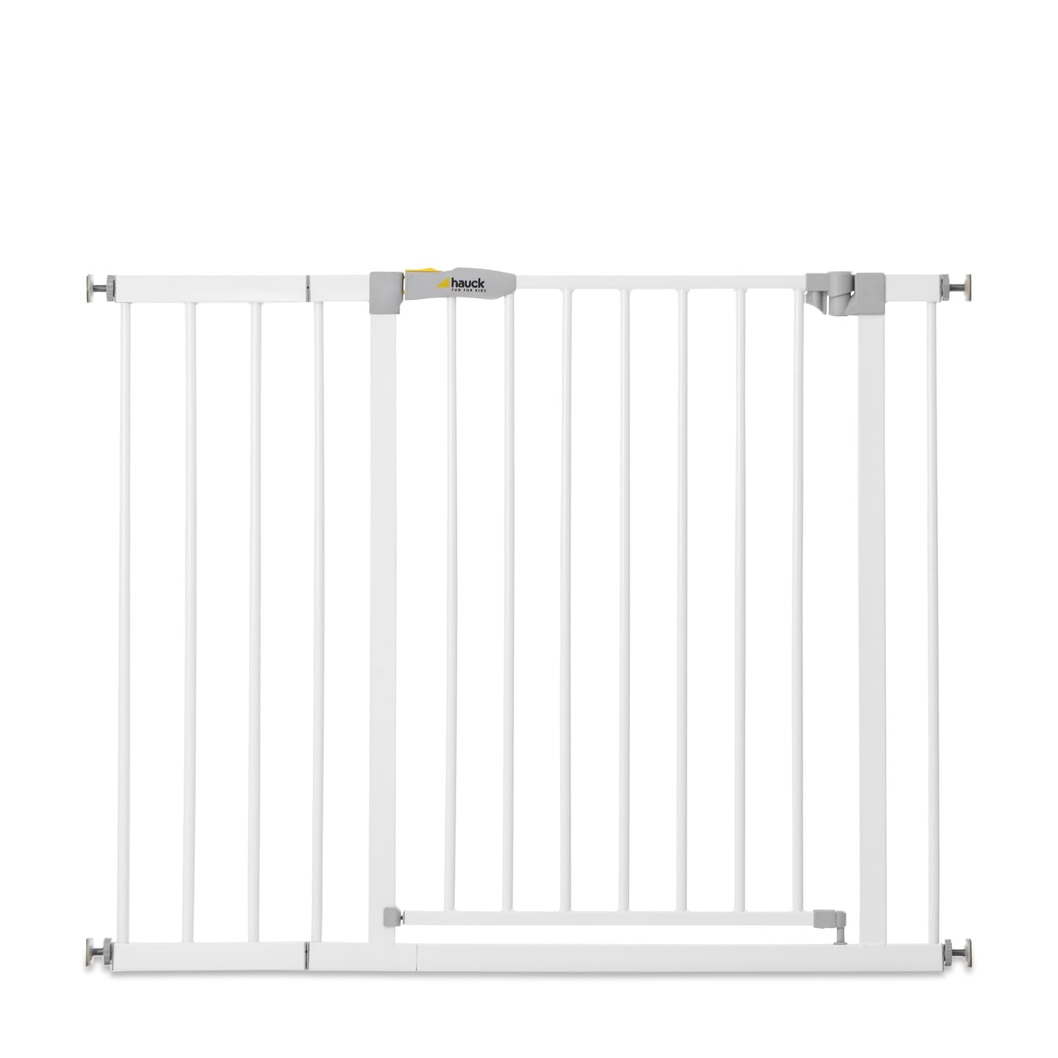 hauck Barreira de segurança crianças para portas e escadas Open N Stop Safety incl. Extensão de 9 cm, Corrimão de escada para crianças sem orifícios, cercas infantis, metal 84-89 cm, branco