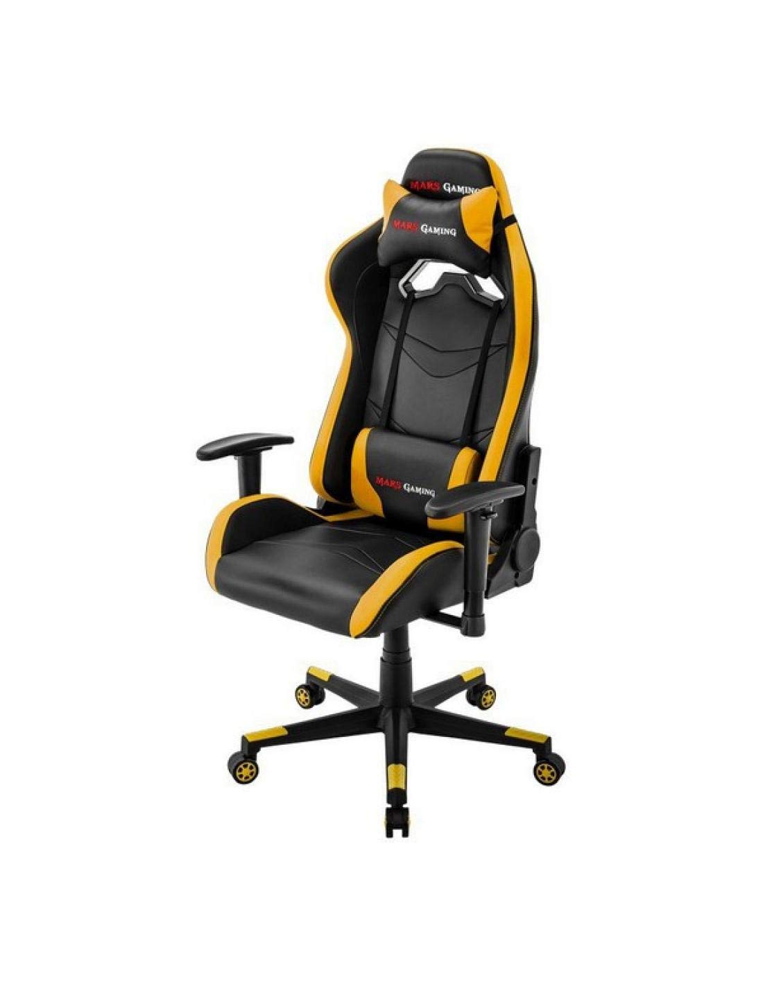 Mars Gaming MGC-ERGOB, cadeira de jogos ergonómica, assento e encosto de malha respirável, encosto de cabeça regulável, altura ajustável entre 110,5 e 120,5 cm, sistema de equilíbrio de 3° a 18°
