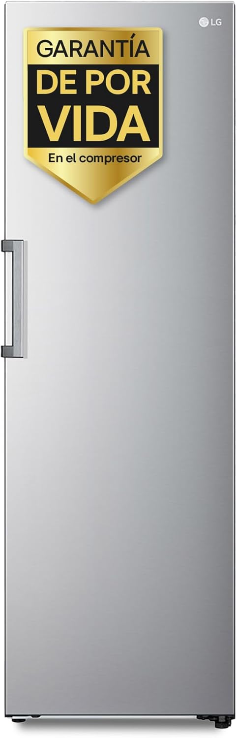 LG GLT51PZGSZ Frigorífico sem rost, de 186 cm e 413 l, frigorífico com função DoorCooling, compressor Smart Inverter e App, design minimalista, cor Inox anti-impressões