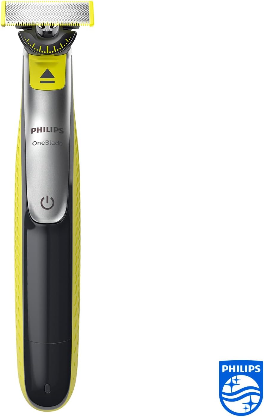 Philips OneBlade 360 Máquina de barbear híbrida, barbeador elétrico e máquina de barbear, 2 lâminas 360, guia de pente ajustável 5 em 1 (modelo QP2734/30)