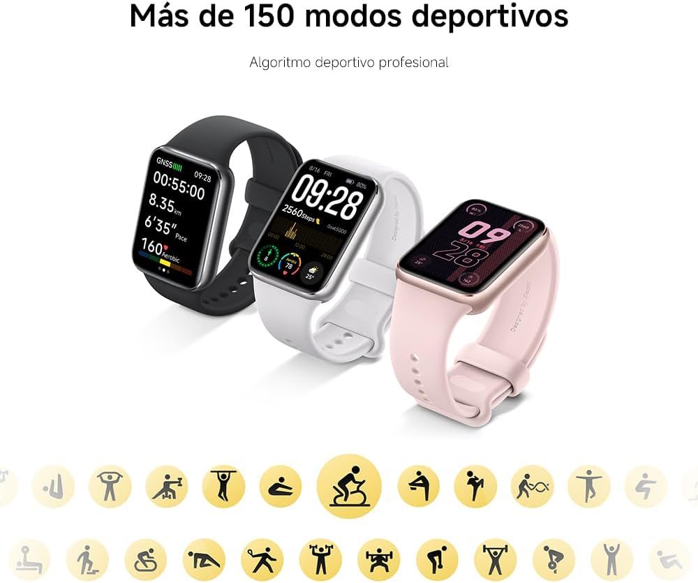 XIAOMI Smart Band 9 Pro Pulseira de atividade, até 21 dias, ecrã AMOLED de 1,74", monitorização do sono, modos desportivos de 150, 5ATM, GPS e bússola, App Mi Fitness, preto