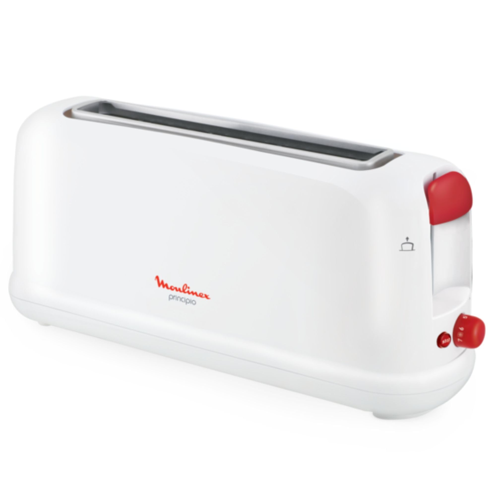 Moulinex Classic LS330D Torradeira de aço inoxidável, 2 ranhuras longas e largas, 1400 W, 6 posições torrada, função Stop e bandeja de recolha, para todos os tipos de pão normal, molde, artesão