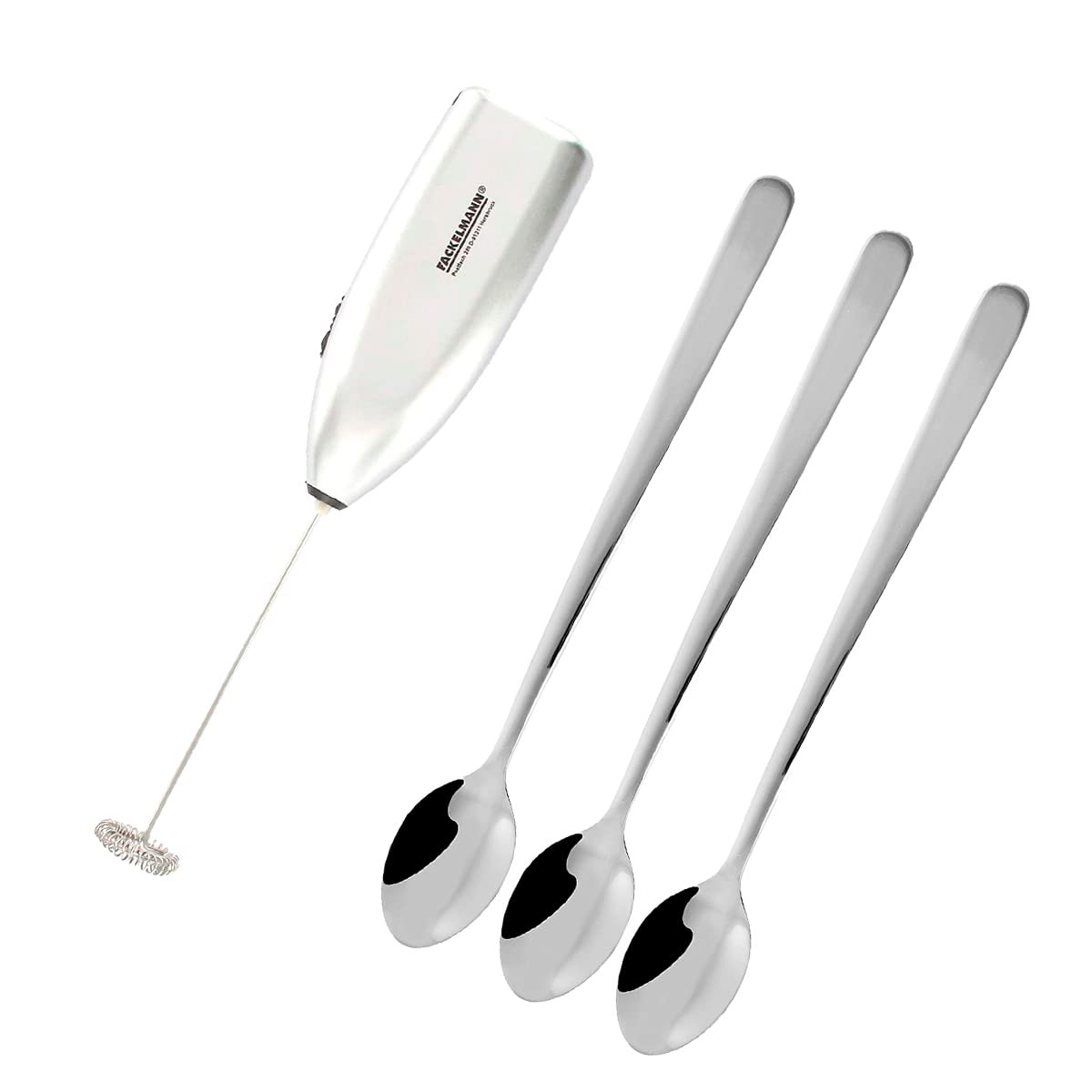 Fackelmann Coffee &Tea Espumador de leite, batedor Capuchino cinzento, 20 x 3,5 cm