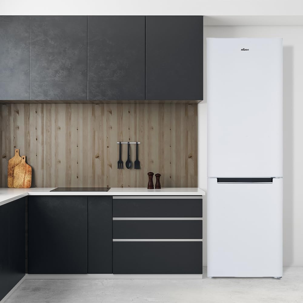 NILSON Frigorífico Combi Blanco, 2 Puertas. NC185600ENF, Capacidad 293 Litros, No Frost, Multi Air Flow, Bajo Nivel Sonoro, Puerta Reversible, Clasificación Energética E