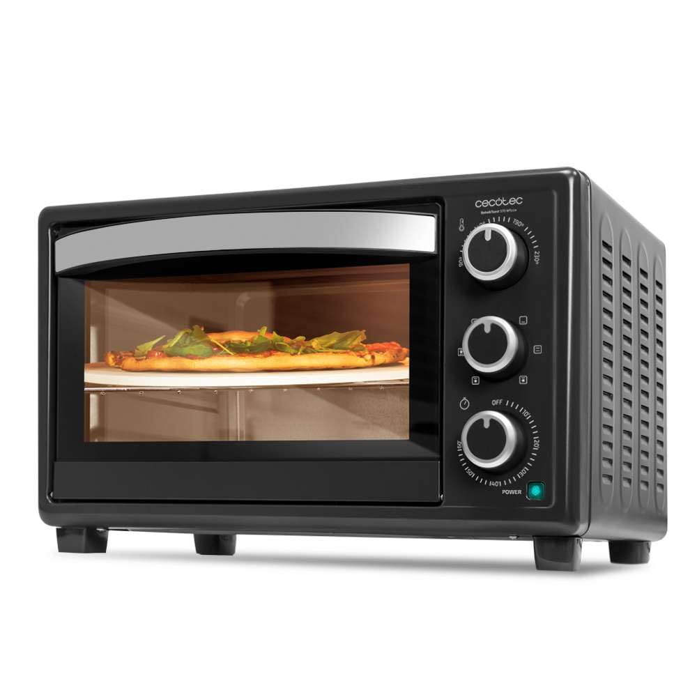 Cecotec Forno de mesa Bake &Toast 1090 Black, 10 L, 1000 W, temporizador 60 min, temperatura ajustável até 230 ºC, assadeira, grelha e uma alça com pinças