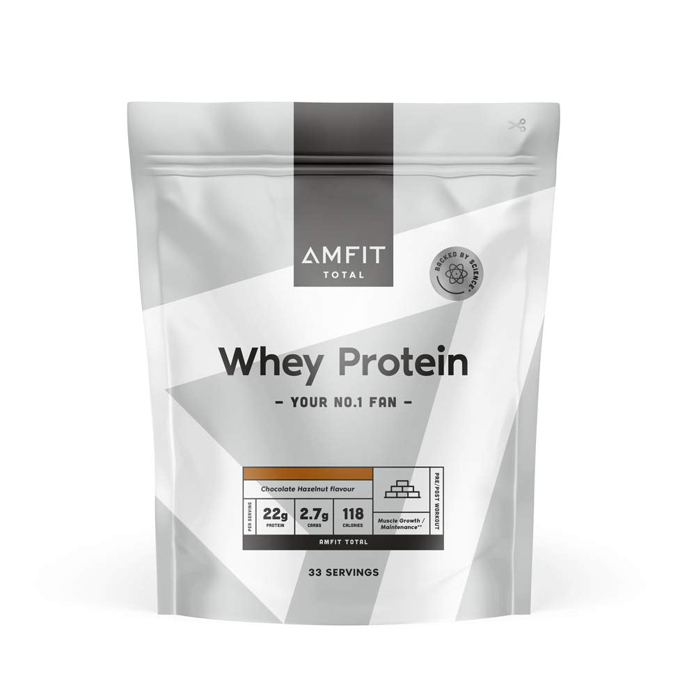 Marca Amazon - Amfit Nutrition Proteína de soro de leite em pó, chocolate, 33 porções, 1 kg (embalagem de 1)
