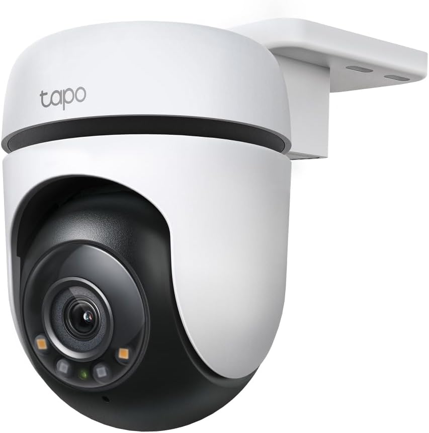 Tapo C510W - Cámara de vigilancia Wi-FI para Exteriores de 360º, visión Nocturna a Todo Color de 2k (3MP), detección de Personas con IA, Seguimiento de Movimiento Inteligente, IP65