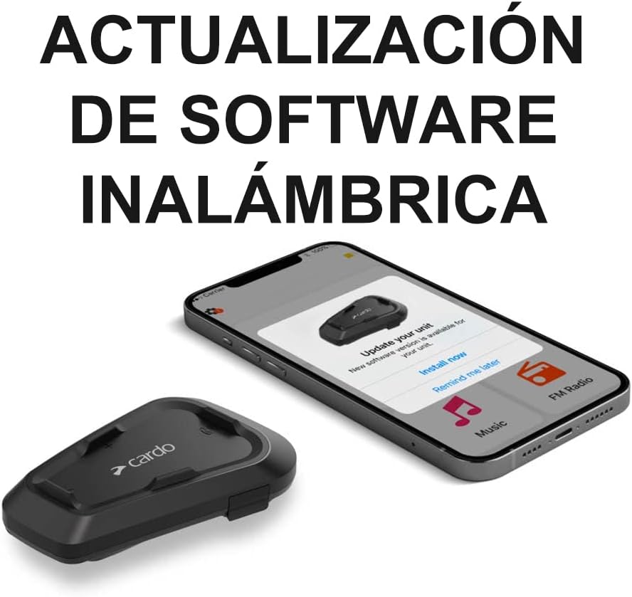 Cardo Spirit Motocicleta de 2 vias Bluetooth sistema de intercomunicação, preto, individual
