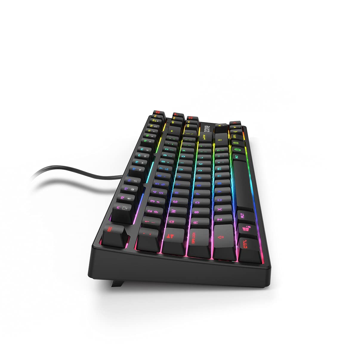 Ozone Gaming OZTACTICALSP Mini teclado tático para jogos, mecânico sem teclado numérico, Bluetooth, interruptores vermelhos Outemu, iluminação LED RGB, silencioso, disposição em inglês, preto