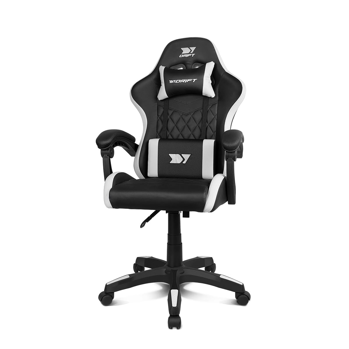 DRIFT GAMING DR35 Cadeira Gaming ergonómica profissional com apoios de braço 2D ajustáveis, suporte lombar e cervical, reclinável a 135°, estofada em couro sintético, rodas silenciosas, base robusta