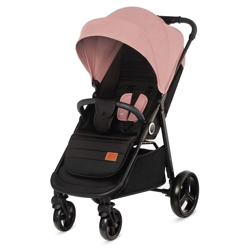 kk Kinderkraft GRANDE PLUS Silla de Paseo ligera desde Nacimiento hasta 22 kg, Plegado con una sola mano, Posición tumbada, Suspensión de todas ruedas, Capota grande XL, Negro
