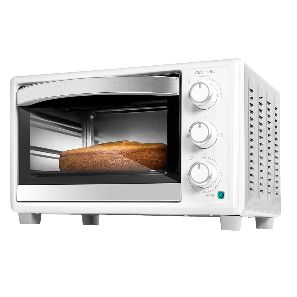 Cecotec Forno de mesa Bake &Toast 1090 Black, 10 L, 1000 W, temporizador 60 min, temperatura ajustável até 230 ºC, assadeira, grelha e uma alça com pinças
