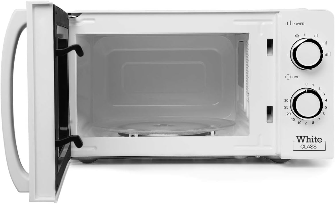 Orbegozo MI 2115, micro-ondas, 700 W, 6 níveis de funcionamento, capacidade de 20 litros, temporizador até 30 minutos, programa de descongelação, sinal de fim de cozimento, cor branca