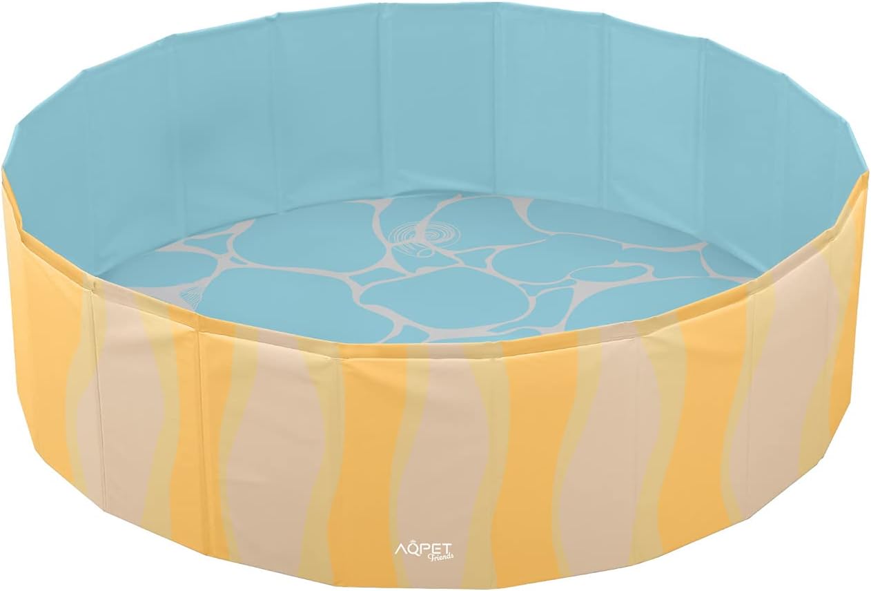 AQPET AqpetFriends Piscina de plástico para cães e animais de estimação, dobrável, de jardim, design do mar, 80 x 20 cm