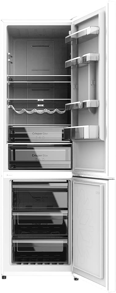 Cecotec Frigorífico Combi 2 portas de Bolero CoolMarket Combi 322 Inox D. 322 l, altura 185 e 60 cm de largura, baixo consumo, inversor do motor, sistema multi ar low, total sem gelo