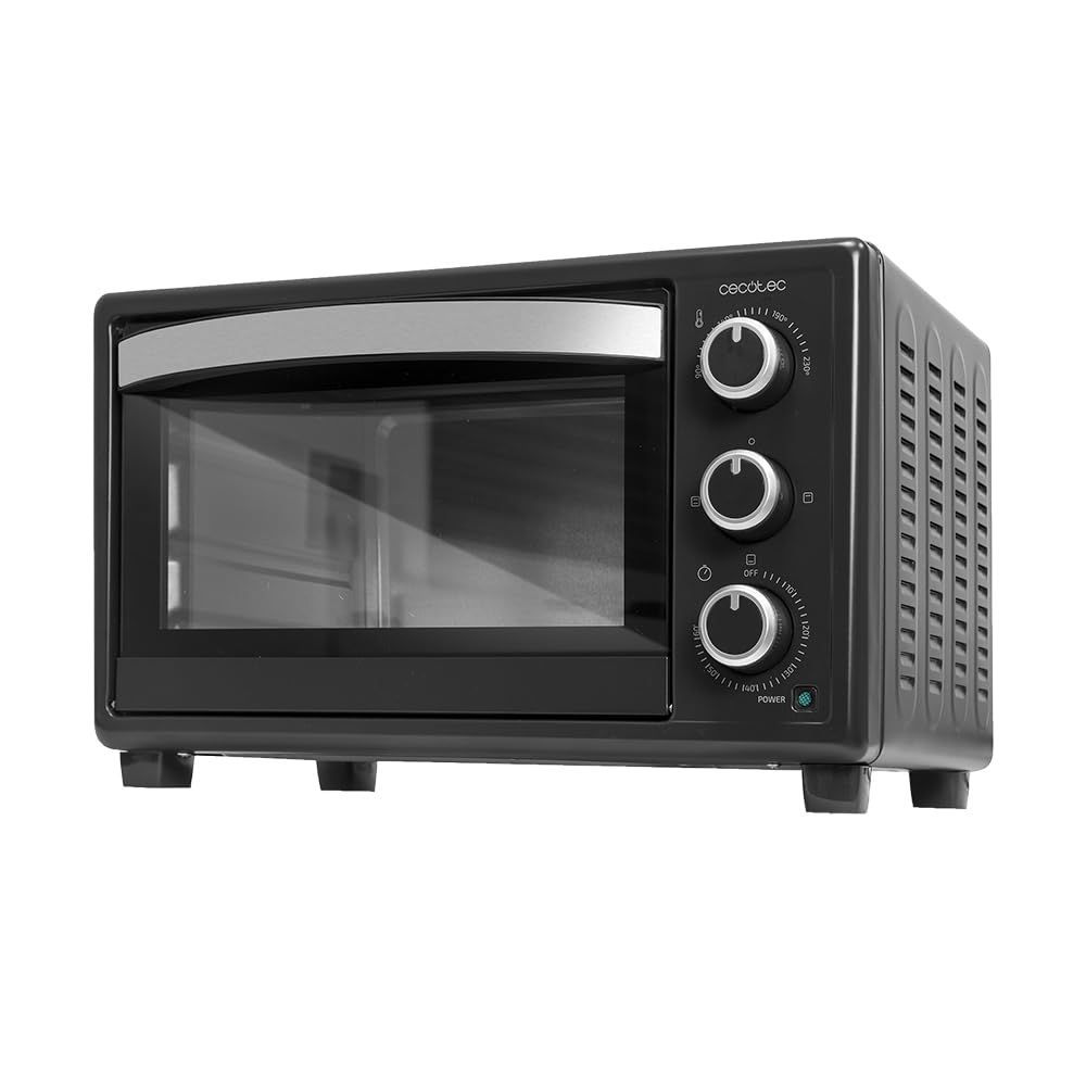 Cecotec Forno de mesa Bake &Toast 1090 Black, 10 L, 1000 W, temporizador 60 min, temperatura ajustável até 230 ºC, assadeira, grelha e uma alça com pinças