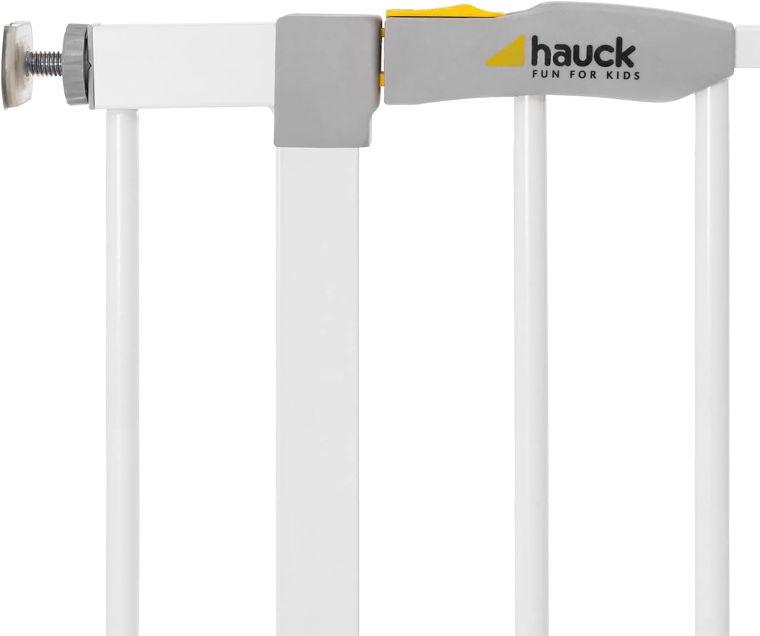hauck Barreira de segurança crianças para portas e escadas Open N Stop Safety incl. Extensão de 9 cm, Corrimão de escada para crianças sem orifícios, cercas infantis, metal 84-89 cm, branco