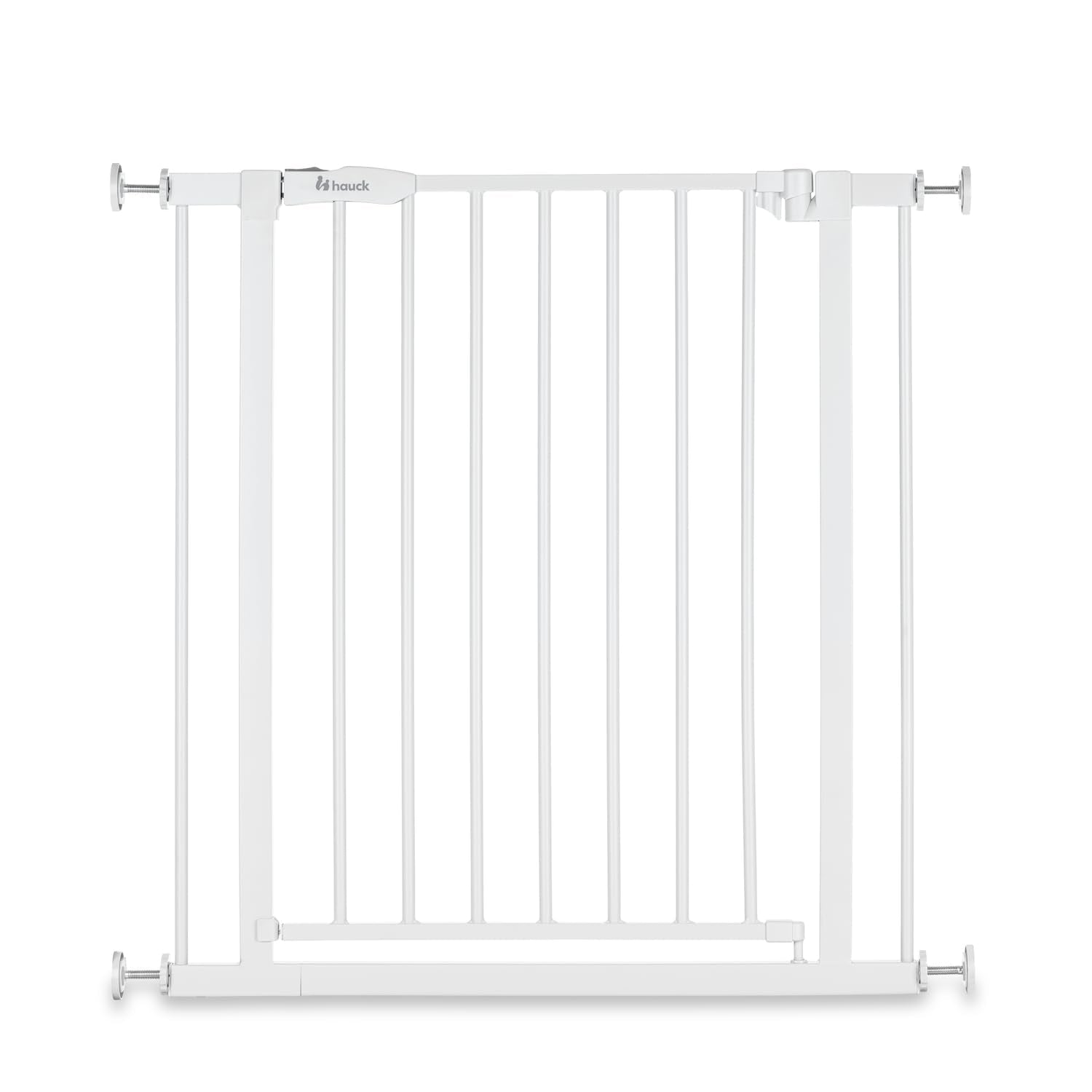 hauck Open N Stop 2 Barrera Seguridad Niños Escalera con Ext. de 21 cm para Anchos de 96-101 cm, Puerta Seguridad Bebe sin Taladrar, Vallas para Perros, Cierre Manual, Metal - Blanco