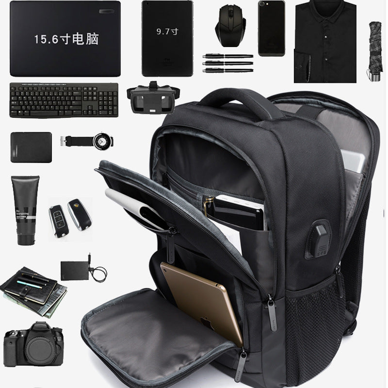 Mochila para Atividades ao Ar Livre para Homens Casual All-Match Tecnologia Repelente de Água USB