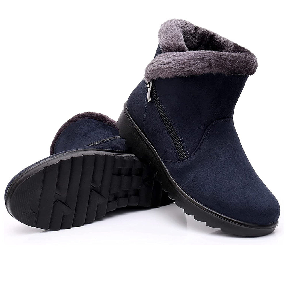 Sapatos de tecido quente para mulheres, botas de neve para idosos
