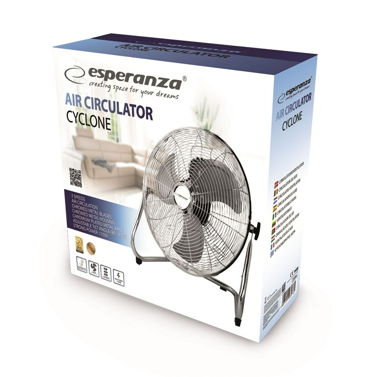 Ventilador de Mesa Esperanza EHF006 Cromo 110 W