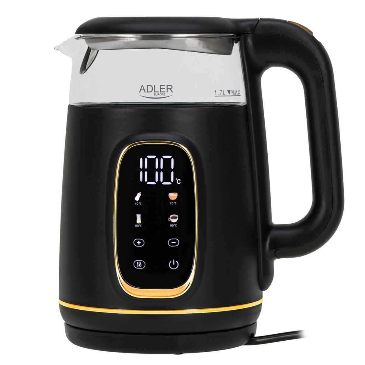 Chaleira Adler AD 1305bg Preto Ouro 2200 W 1,7 L