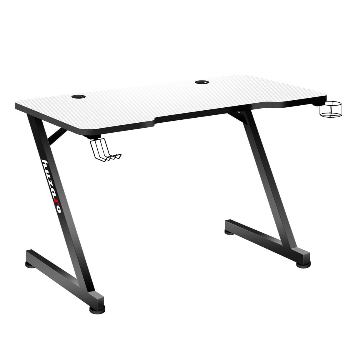 Secretária Huzaro Hero 2.5 Branco Preto Alumínio 120 x 60 cm