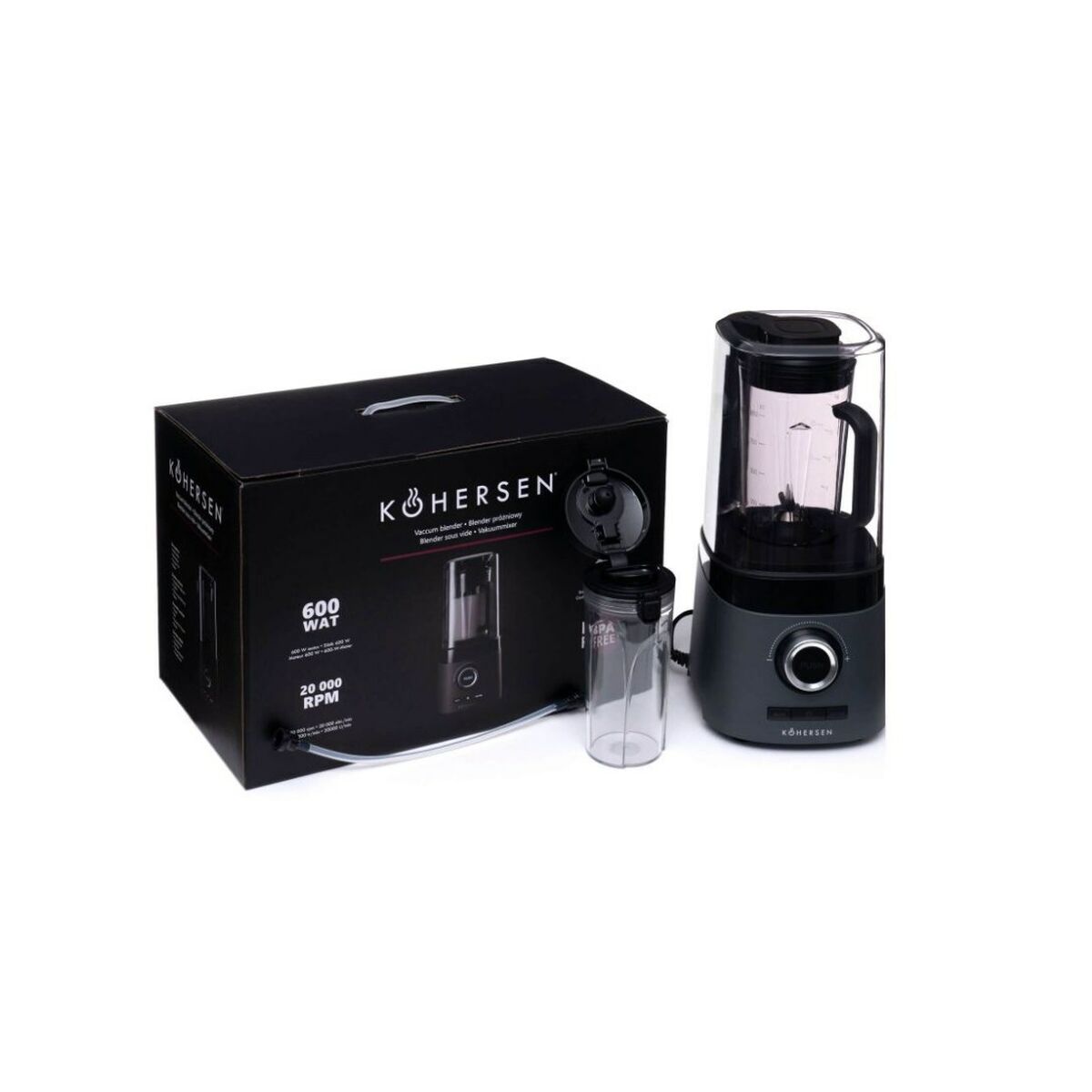 Batedora de Copo Kohersen 71097 Antracite 600 W 80 kpa 600 ml