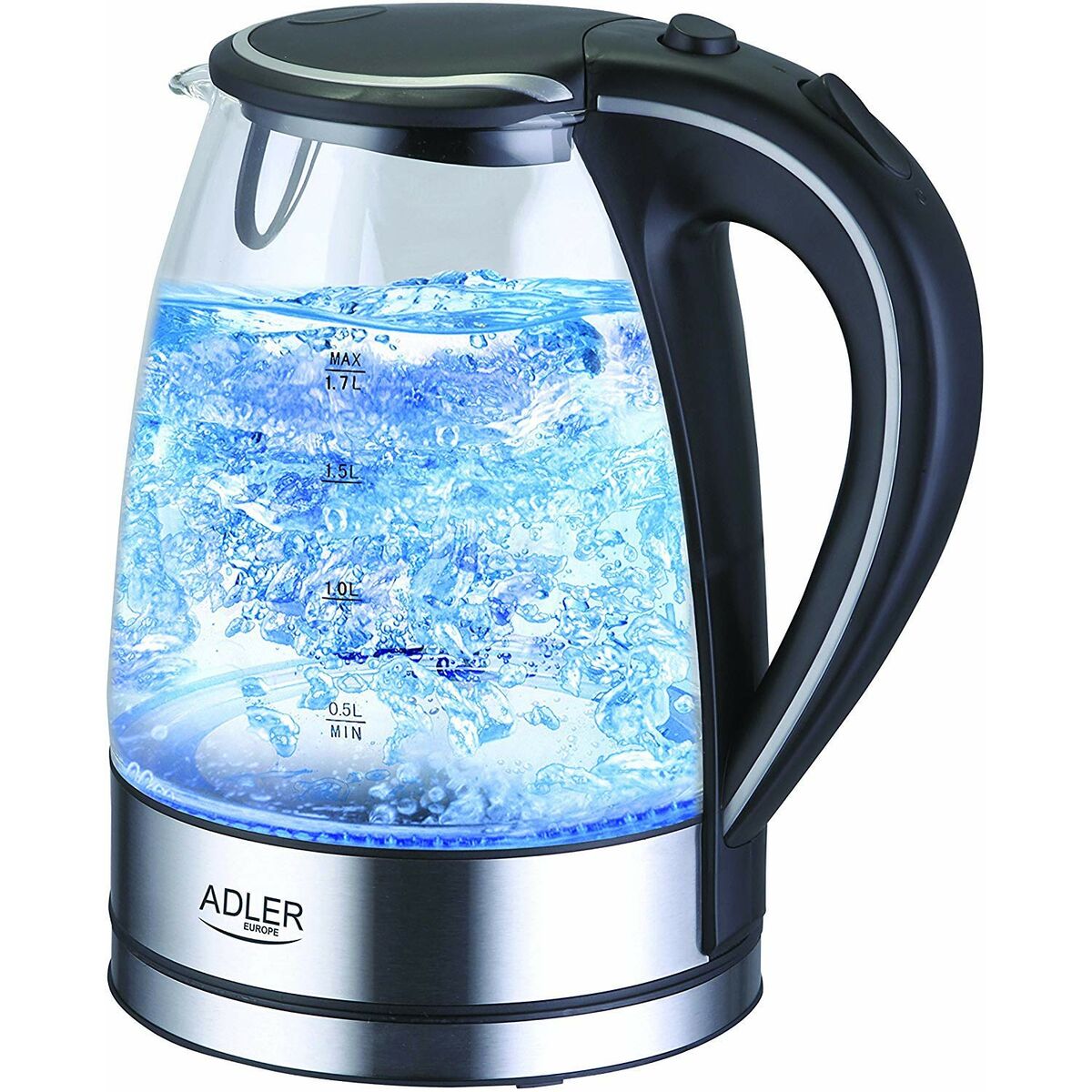 Chaleira Adler AD 1225 Preto Cinzento Plástico 2200 W 1,7 L