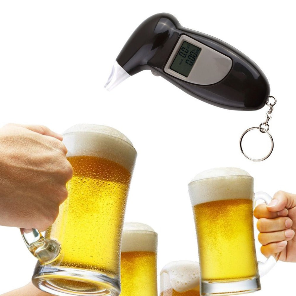 Detetor de Alcool no sangue, teste alcoolemia, porta-chaves, dispositivo de teste de álcool, LCD