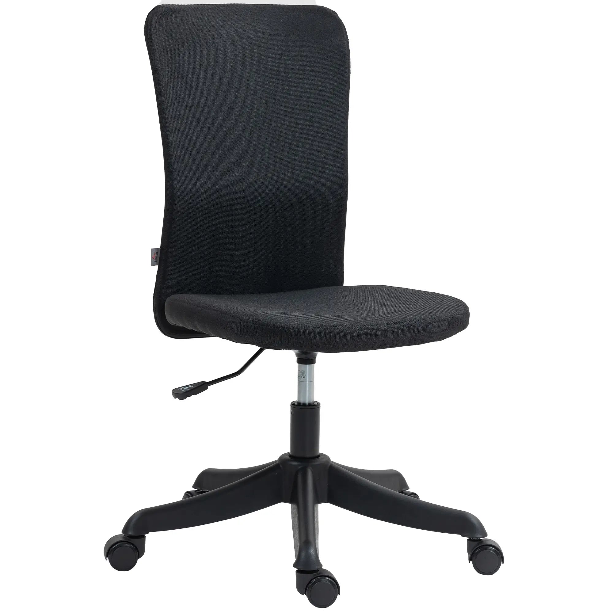 Cadeira de Escritório sem Apoio para os Braços Estofada em Linho Sintético com Altura Ajustável 53x43x85-93 cm Preto