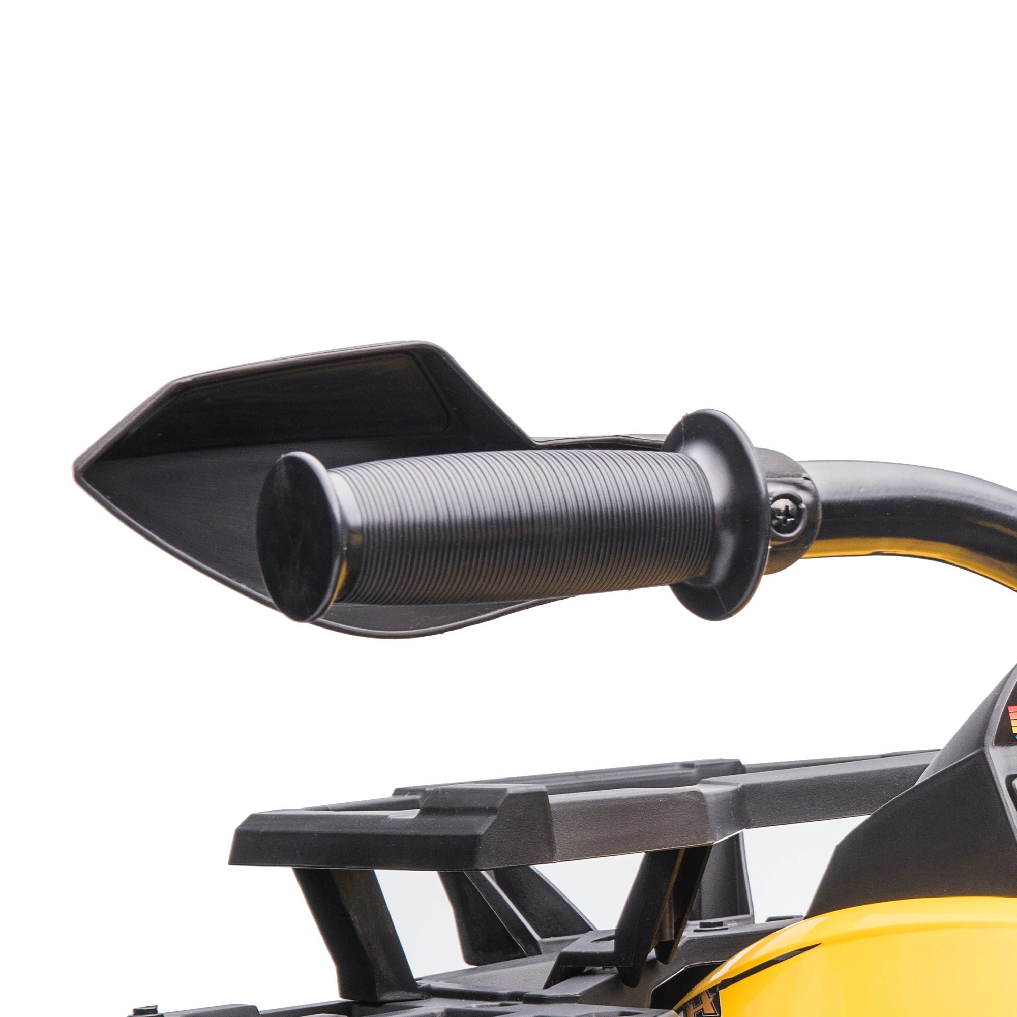 Quadriciclo Elétrico 12V para Crianças de 3-5 Anos com Farol Música Pneus de Suspensão Botões Avance e Retrocesso Veículo Elétrico a Bateria 100x65x73cm Amarelo
