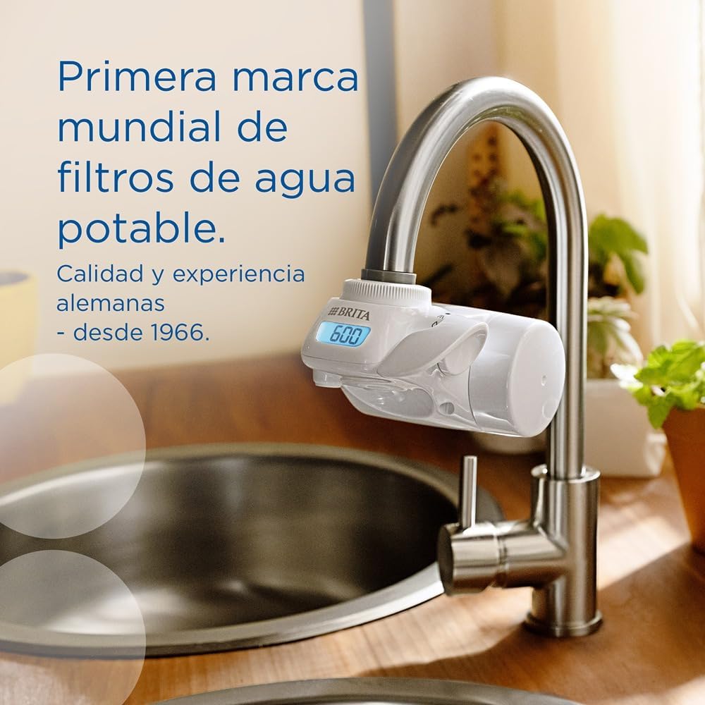 BRITA Sistema de filtragem para torneira, água filtrada de excelente sabor, inclui 1 filtro para torneira, 600 litros de água filtrada por cartucho, cor branca
