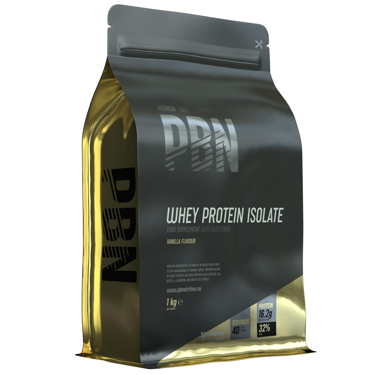 Premium Body Nutrition Whey Isolato Isolado de proteína de soro de leite em pó, 33 porções