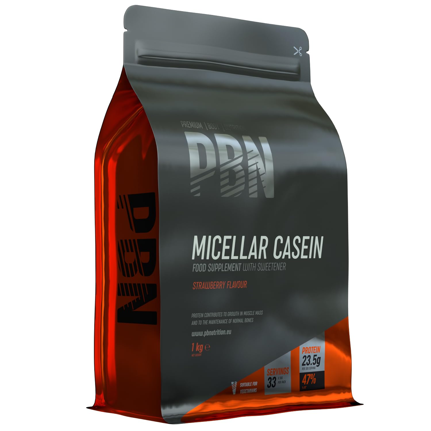 Premium Body Nutrition - Caseína micelar 1 kg (embalagem de 1), sabor chocolate