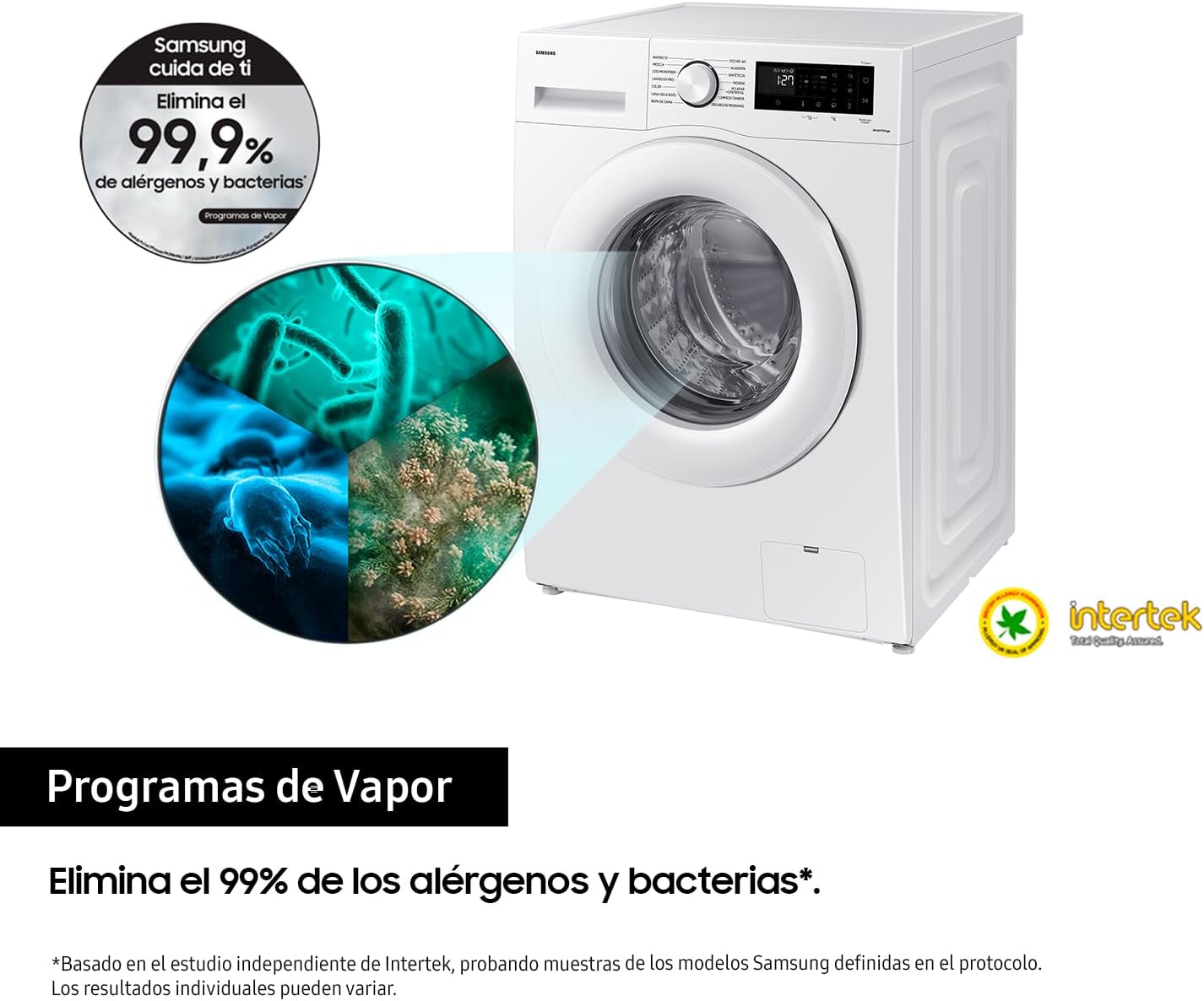 SAMSUNG WW90CGC04DTEEC Máquina de lavar 9 kg - AI EcoBubble™ com SmartThings e inteligência artificial, classe A, cor branca