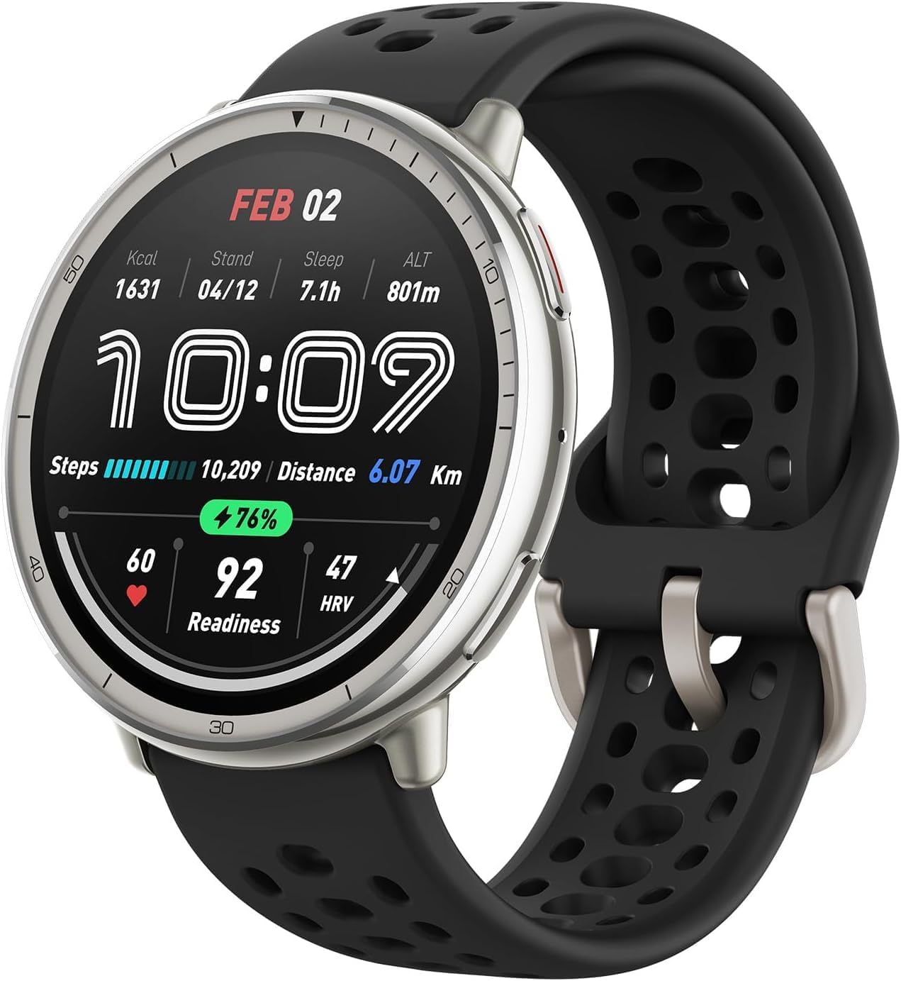 AMAZFIT Active 2 Smart Watch 44mm, AI, Control por Voz, GPS & Mapas sin Coste, Batería de 10 Días, 160+ Modos Deportivos, Resistente al Agua 5 ATM, Compatible con Android & iPhone, Negro