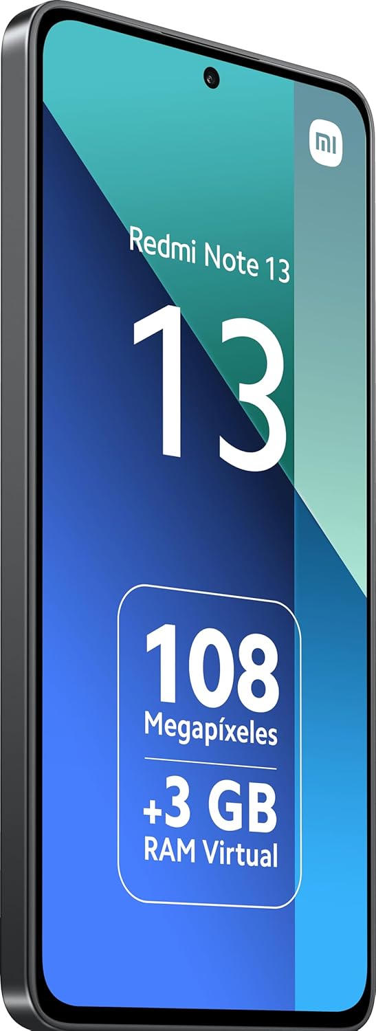 Xiaomi Redmi Note 13 4G - Smartphone de 8+128 GB, Pantalla de 6,67" AMOLED FHD+ 120Hz, Snapdragon 685, Triple cámara de hasta 108MP, Carga rápida 33W, Negro (Versión ES)