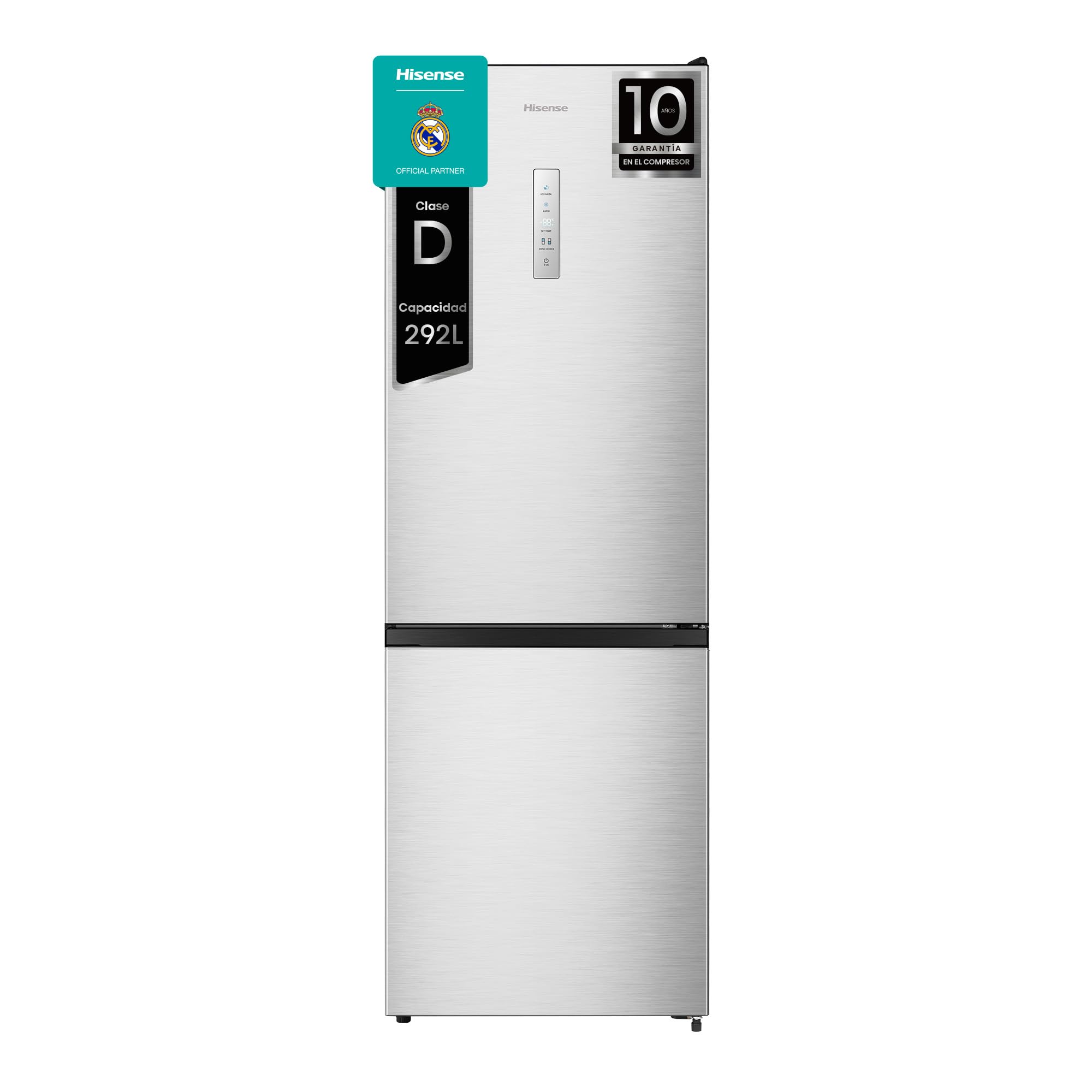 Hisense RB343D4CWE Frigoríficos Combi, 269 L, classe E, 55 cm x 180 cm, abertura de portas de 90º, porta reversível, gavetas frutas e legumes, iluminação LED, varanda de grande capacidade, branco