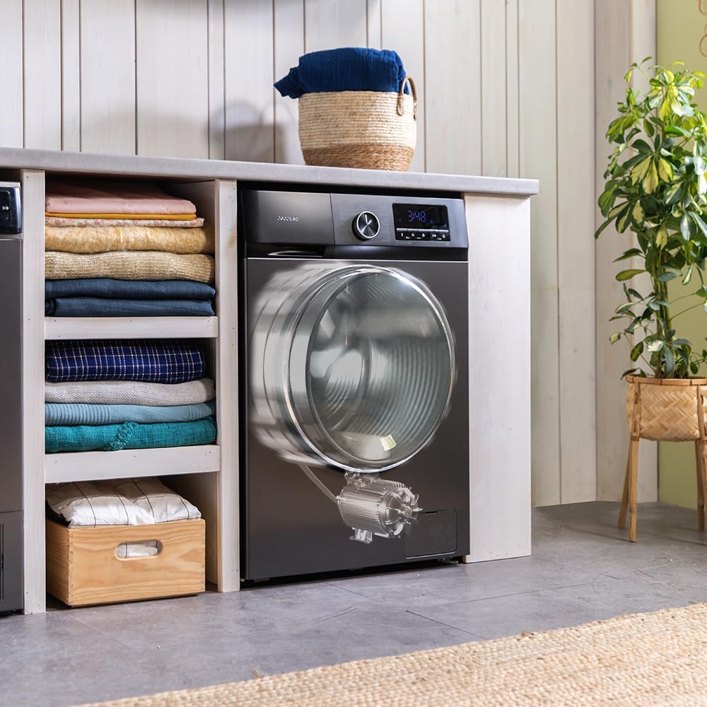 Cecotec Máquina de lavar 8 kg carga frontal Bolero Dresscode 8500 Inverter Steel A. 1900W, 1400 rpm, Inverter Motor Plus, baixo consumo, 16 programas, SteamMax, Delay Start, aço
