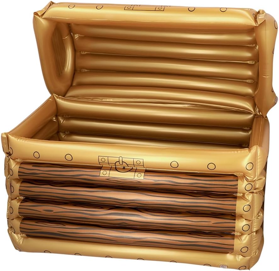 Boland 74223 - Baú do tesouro insuflável, refrigerador de bebidas, decoração, decoração de festa para piscina, festa de verão e festa temática