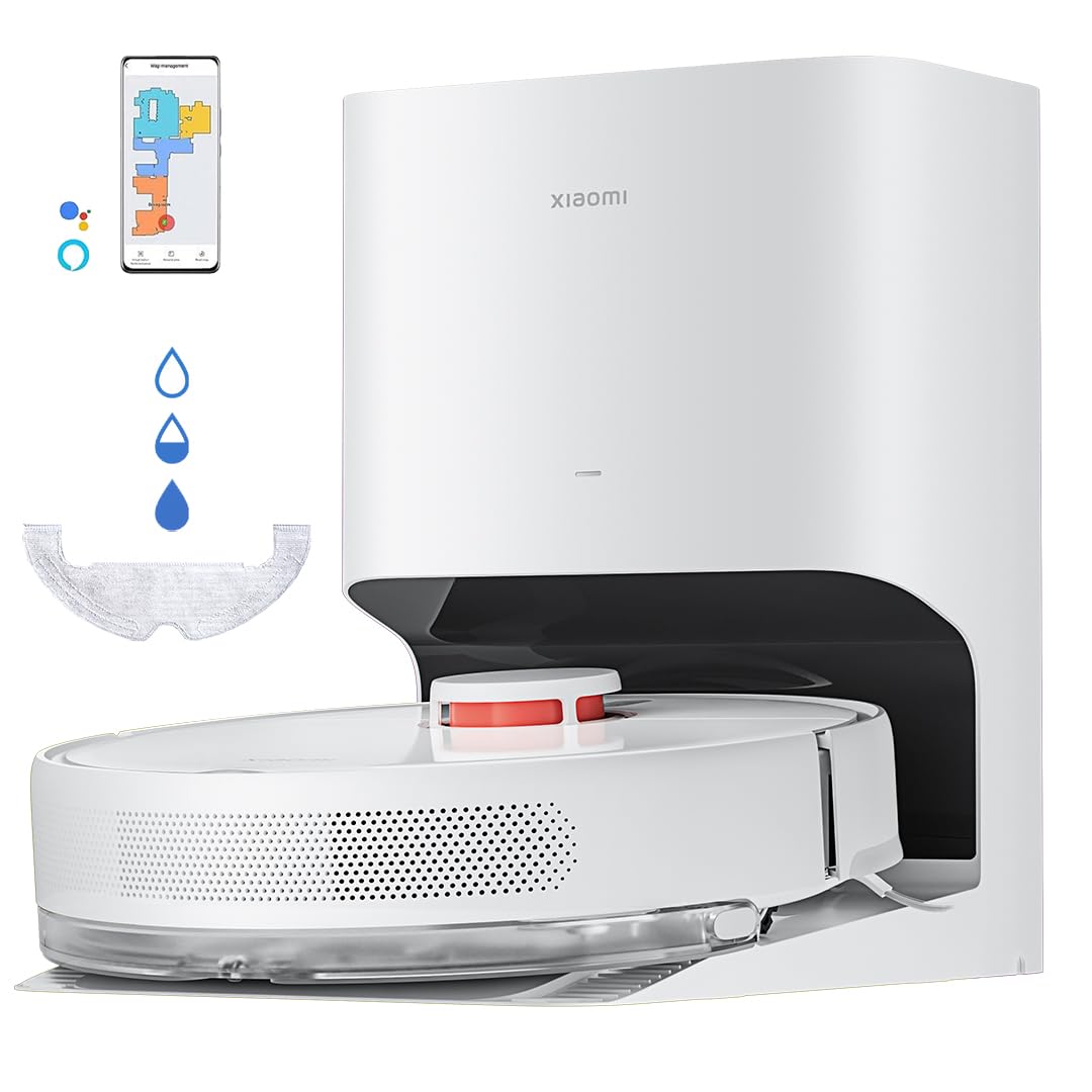Xiaomi Robot Vacuum S20 - Robot aspirador e limpa-chão com sistema inteligente de navegação a laser (LDS), sucção de 5000 Pa, caminhos de limpeza em ziguezague, branco (versão ES)