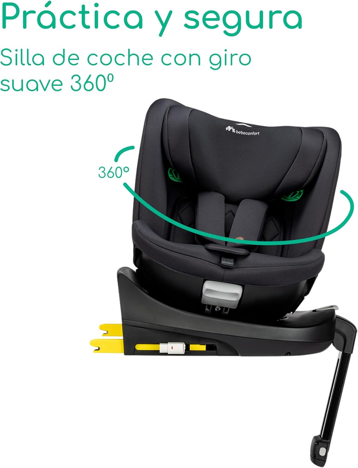 Bebeconfort RevolveFix Plus 360 i-Size, Cadeira de carro 360, 0-12 anos, 40-150 cm, cadeira de carro ISOFIX, suporte para perna, rotação de 360, 8 posições de relinação, 12 posições repos-cabeça, full
