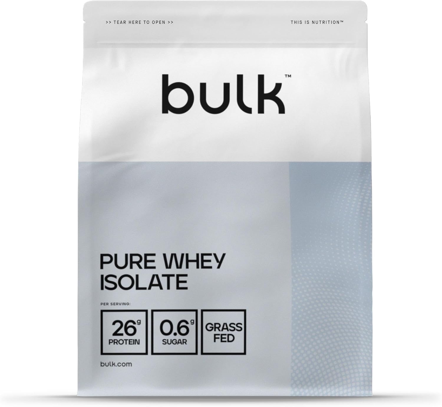 Bulk Whey Protein Isolate, Sin sabores añadidos, 500 g, 16 Dosis, Bajo contenido en azúcar, Bajo contenido en grasas, para aumentar la masa muscular*, Los embalajes y envases pueden variar