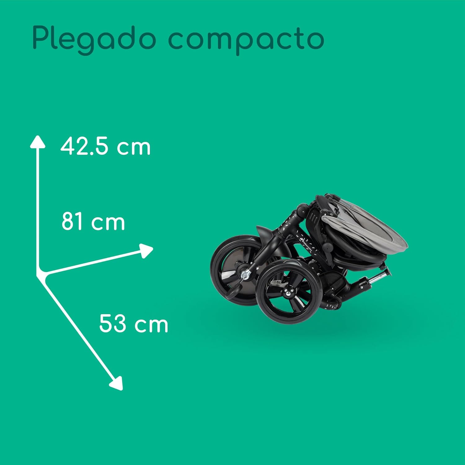 Bebeconfort Windy, Triciclo Evolutivo con Manillar para Padres, 10M-4A, 0-25 kg, Ajustable al Niño, Asiento Cómodo y Reversible, Capota Protectora, Plegado Compacto, Bicicleta Infantil, Tinted Grey