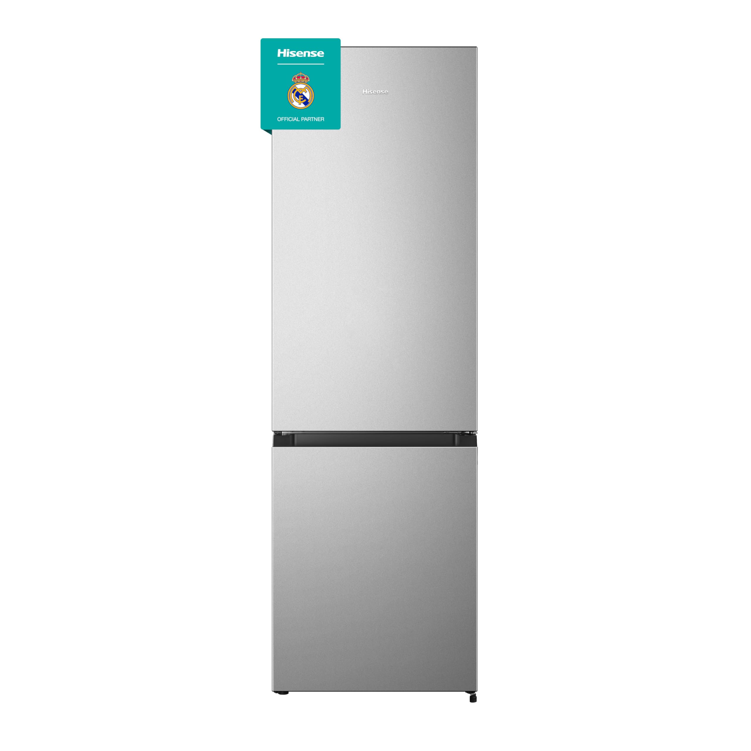 Hisense RB343D4CWE Frigoríficos Combi, 269 L, classe E, 55 cm x 180 cm, abertura de portas de 90º, porta reversível, gavetas frutas e legumes, iluminação LED, varanda de grande capacidade, branco