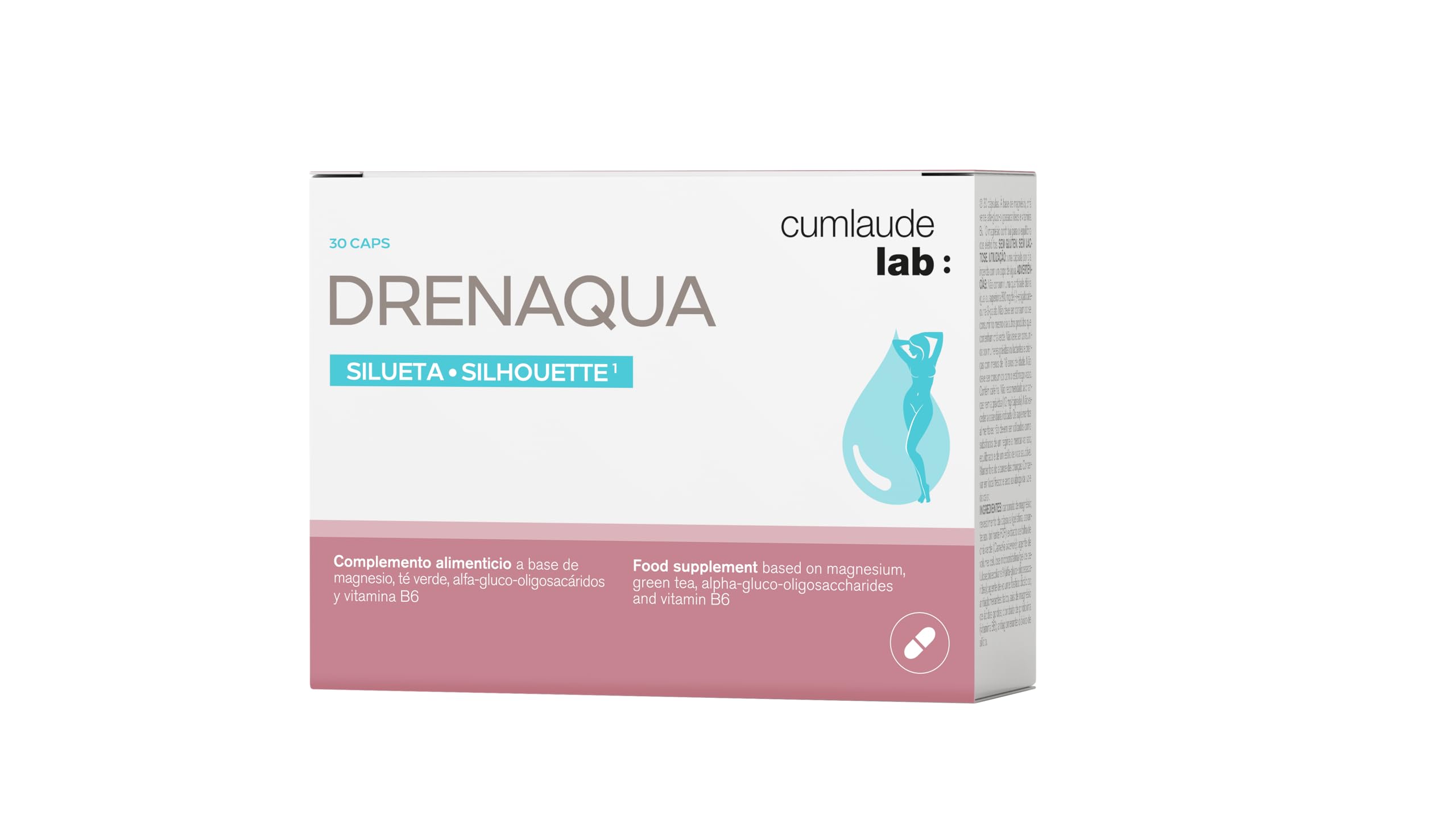 Cumlaude Lab - Drenaqua Plus+, complemento alimentar, ajuda à drenagem e retenção de líquidos, com chá verde, ibisco, pré-biótico, cardo mariano, magnésio e vitamina, sabor ananás e manga - 14 Sticks
